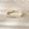 14K Yellow Gold Round Lab Diamond Half Eternity Open Ring