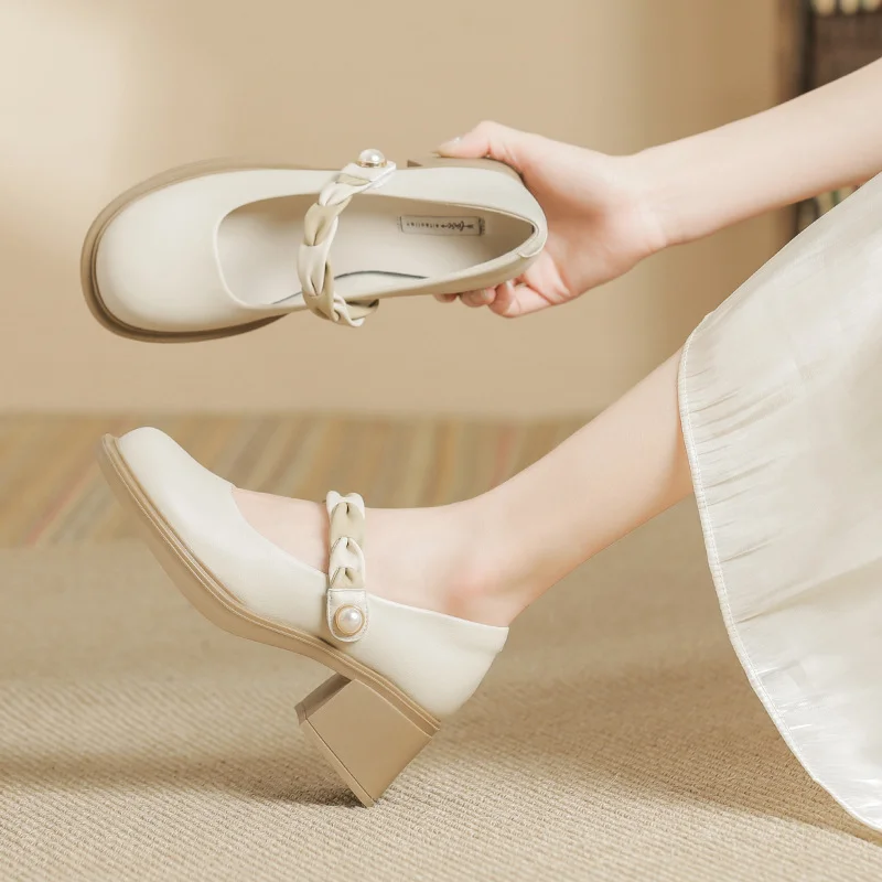Tanguoant Tanguoant Leather British Wind Small Leather Shoes Female Jk Shoes 2023 Spring And Autumn New Loafer Shoes Thick Platform Single Shoes Mary Jane Shoes
