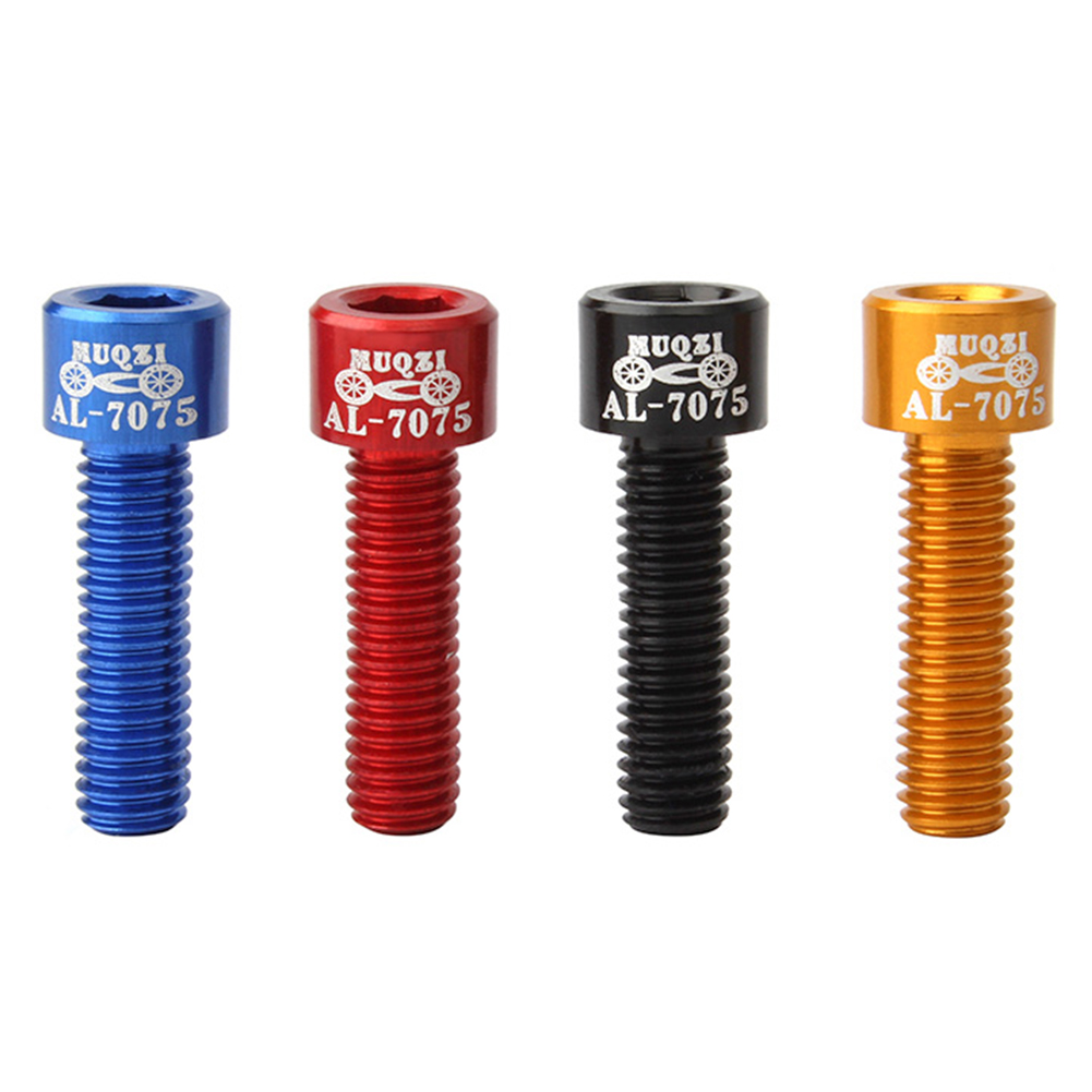 

MUQZI 4pcs M5x18mm Bicycle Handlebar Stem Screws MTB Bike Fixed Riser Bolts, Blue, 501 Original
