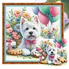 Flower Biscuit Schnauzer-11CT Stamped Cross Stitch 40*40cm/15.75*15.75in tapestrymarket
