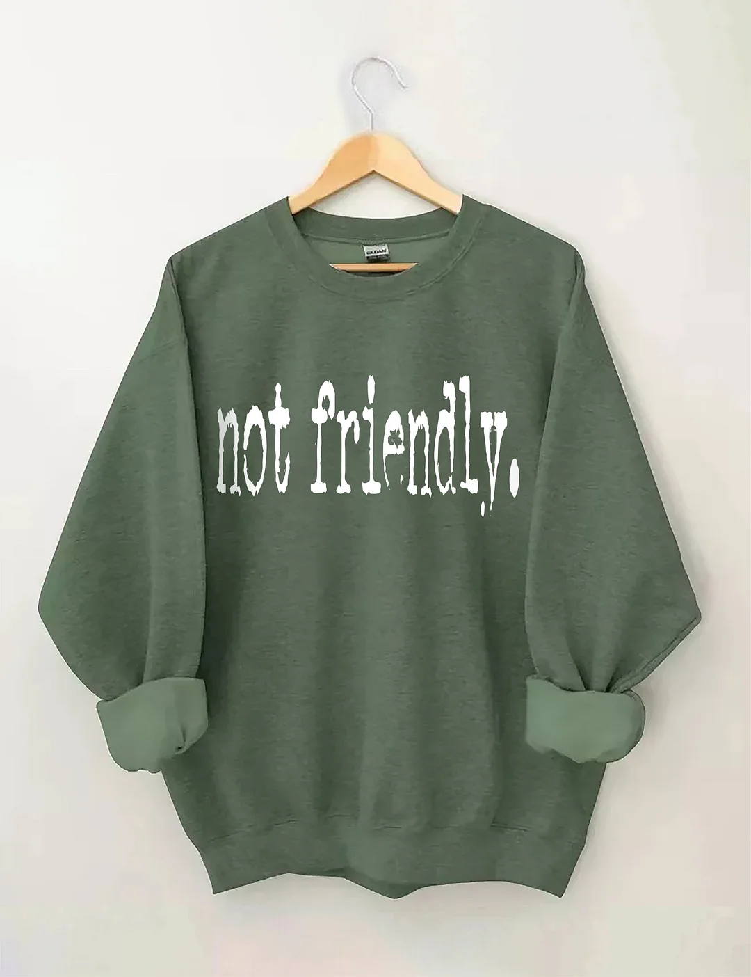 Not Friendly Typography Sweatshirt