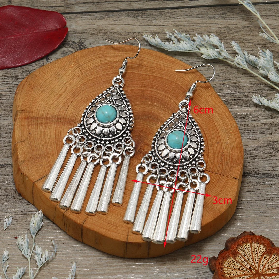 925 Pair of Round Bead Turquoise Earrings