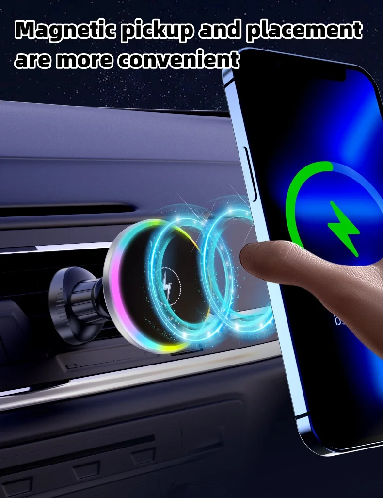 🔥Hot sale🔥Car navigation magnetic ambient light bracket (with exclusive car logo light)