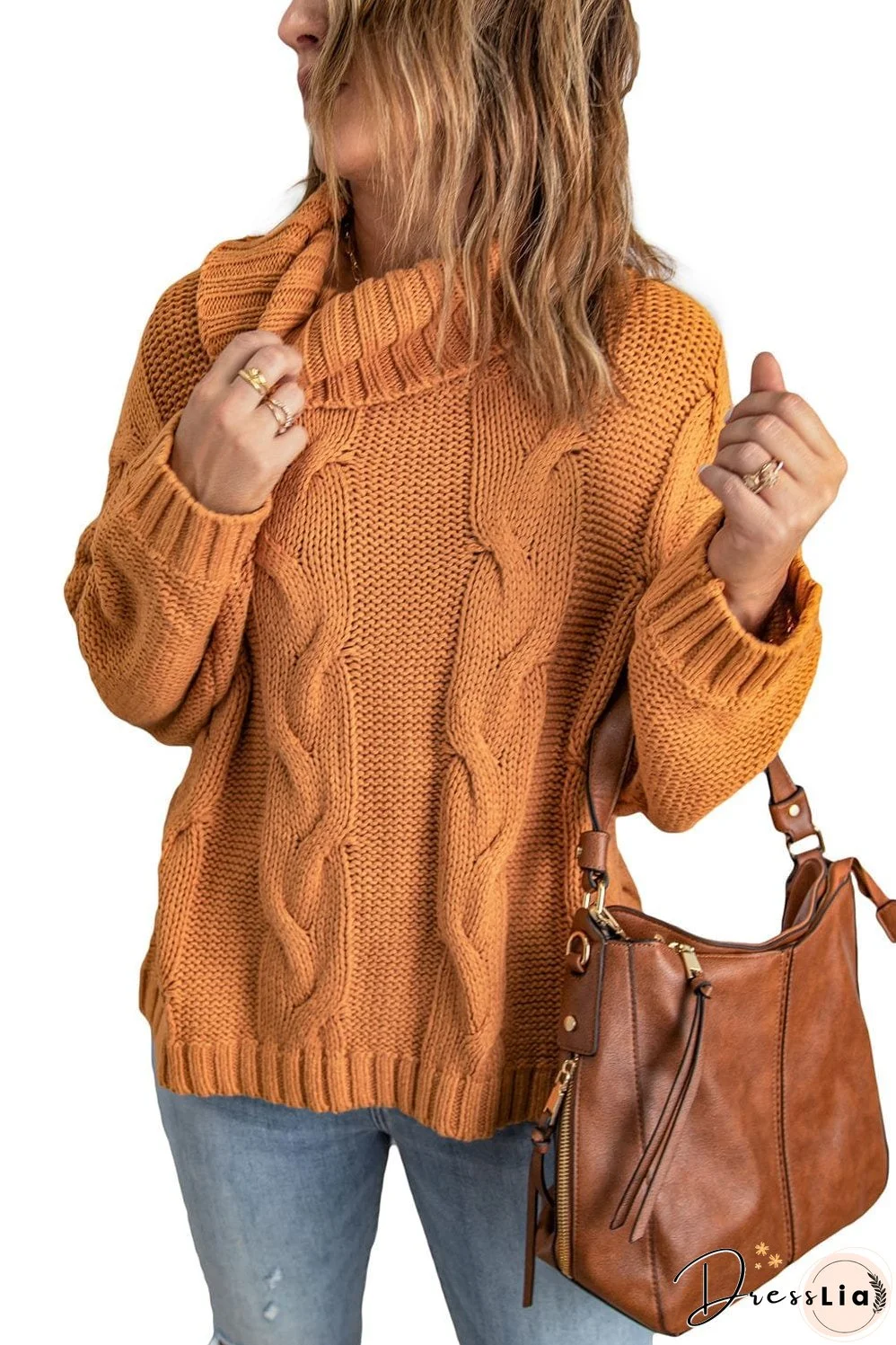Knitted Turtleneck Pullover Sweater