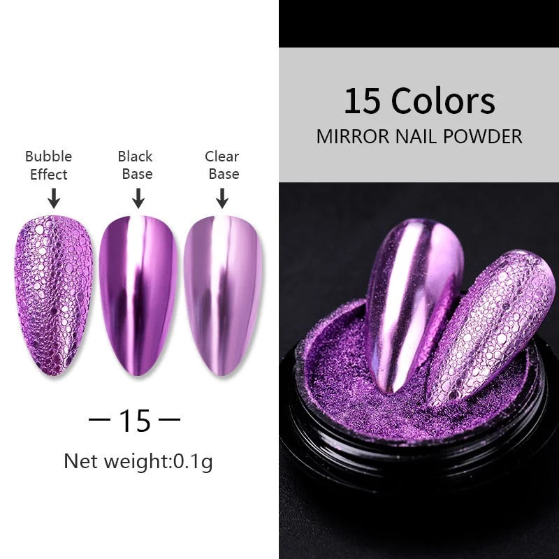1 Box Solid Mirror Nail Glitters Powder Dust for Metal Nail Art Nail Powder Chrome Pigment DIY Nail Art Decorations