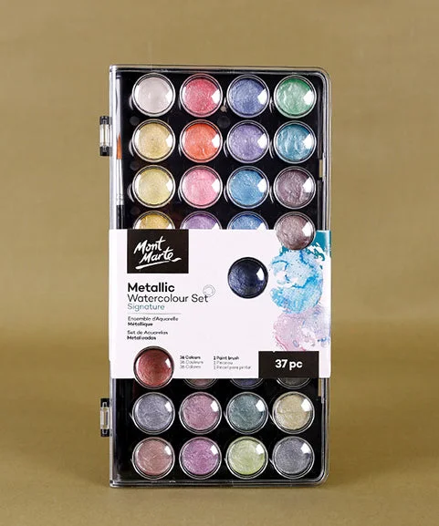 36 Metallic Colors Watercolor Paint Set-Himinee.com