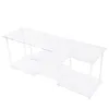 [US Local Warehouse] 55 Inch Acrylic TV Stand for TVs Up To 60 Inch TV Media Console Table with Open Storage Shelves Entertainment Center for Living Room Bedroom Gaming Room