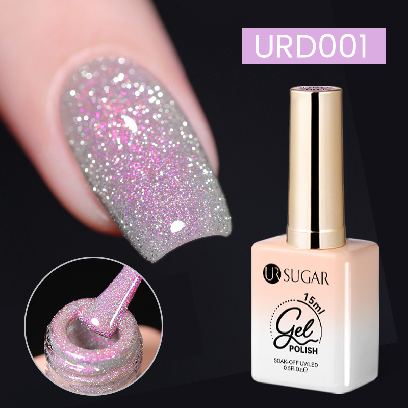Needmkt UR SUGAR 15ml Champagne Water Light Cat Magnetic Gel Nail Polish Vernis Semi Permanent Soak Off Crystal Gel Polish For Nails