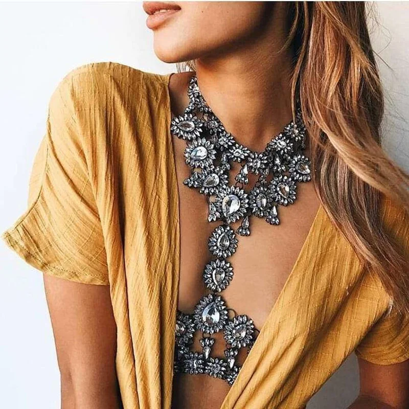 Dvacaman Korean Handmade Simulated Pearl Statement Necklace Women 2019 New Fashion Sex Body Chain Charm Necklace Jewelry Female