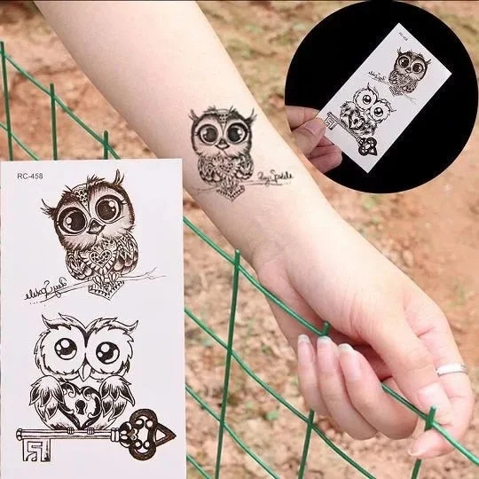 Waterproof Temporary Tattoo cute squirrel fox dog rabbit owl Cat animal fake tatto stickers flash tatoo for kids girl women lady