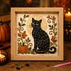 Black Cat Glass Mosaic DIY Craft Kit &ndash; Framed Halloween Wall Art