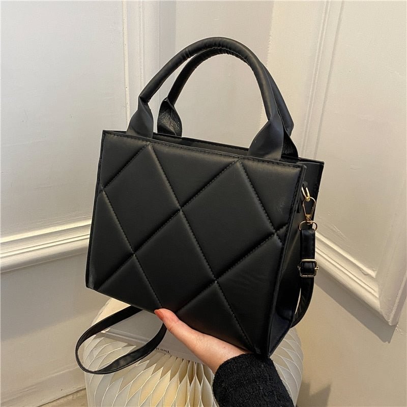 2022 New Spring Women Shoulder Bag Trendy Plaid Pu Leather Crossbody Bags Fashion Ladies Handbags Brand Designer Top Handle Bag