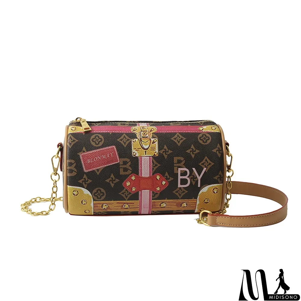 MidiSono - High-end Vintage Print All-match Chain Shoulder Messenger Bag
