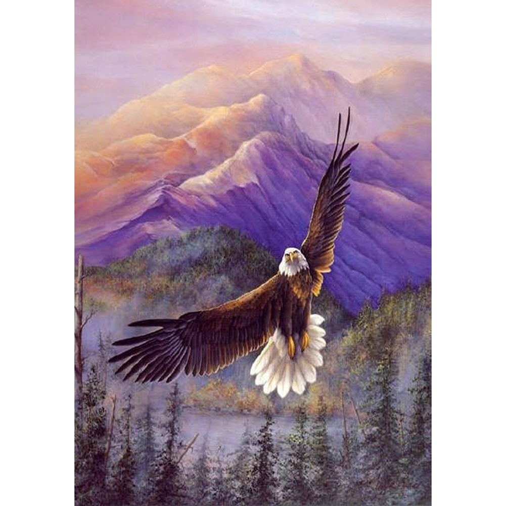 

30*40CM - Eagle - Round Drill Diamond Painting, 501 Original