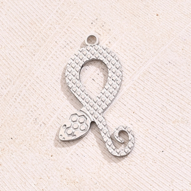 1 Piece 10x9mm 16x13mm 22x13mm Hole 1~1.9mm 304 Stainless Steel 18K Gold Plated Swan Footprint Snake Polished Jewelry Accessories Pendant