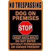 No Trespassing Dog On Permises Stop Keep Gate Shut Do Not Enter Without Permission Or Owner Persent - Vintage Metal Signs - 20*30cm/30*40cm - Warning