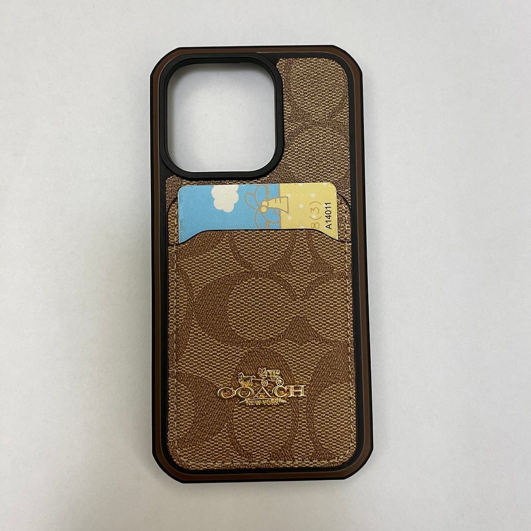 Luxury Coach Back Card Slot Leather Apple iPhone Case