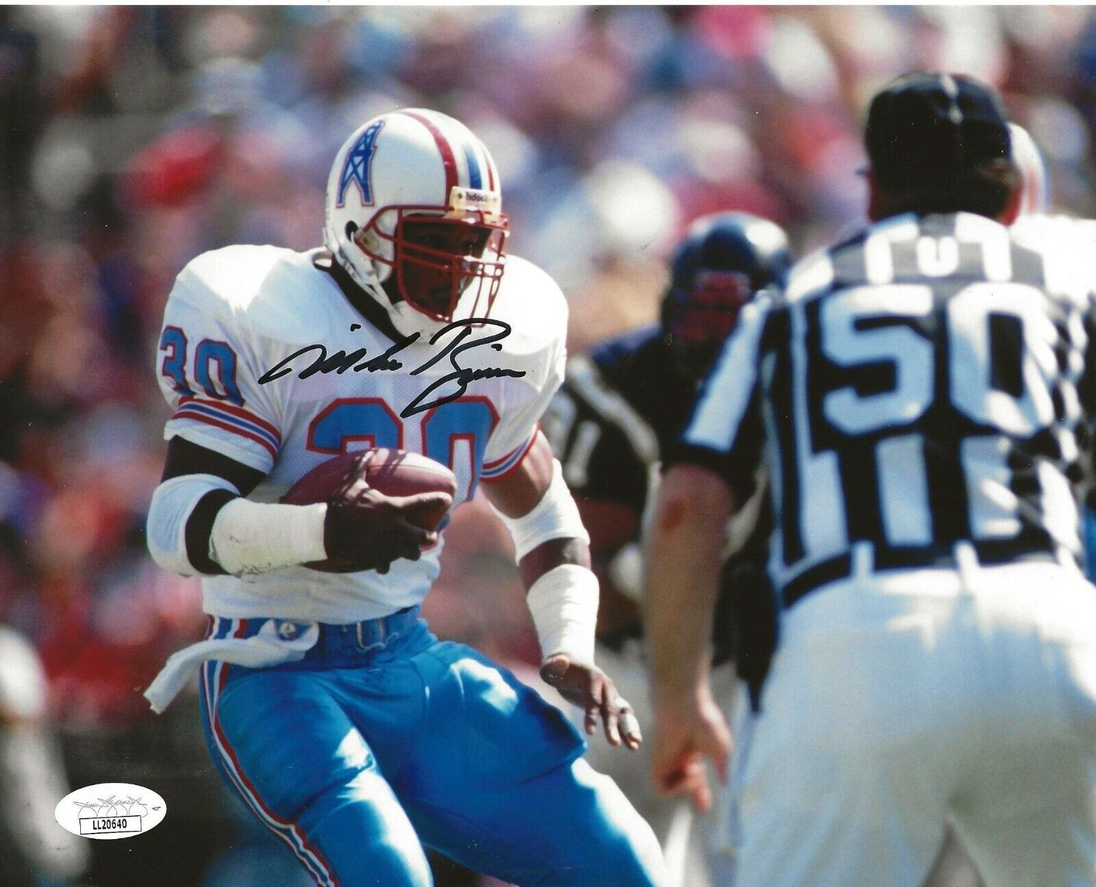 Mike Rozier signed Houston Oilers 8x10 Photo Poster painting autographed JSA