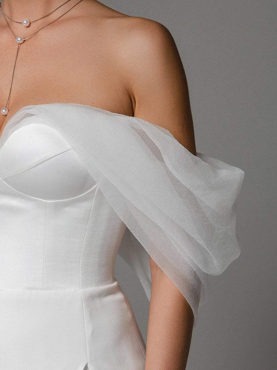 Sexy Strapless Slit Black Dress