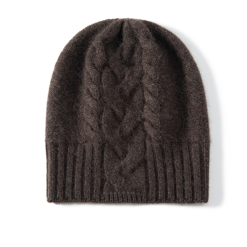 100% Cashmere Slouchy Beanie Cable Style REAL SILK LIFE