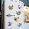 6PCS 2D Flat Dragonfly DIY Diamond Art Refrigerator Magnet Sticker for Decor