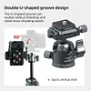 Aluminum Alloy Metal Universal Rotating Ballhead Mount 360° Panoramic Base Tripod Head Mobile Phone Camera Stand Live Streaming Video Damping Camera Expansion Accessories