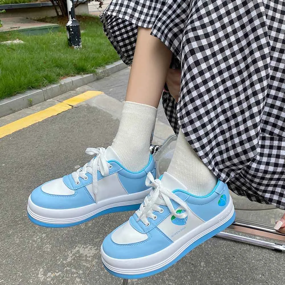 Soft Candy Girls Rainbow Heart Kawaii Casual Shoes College Style Lolita Sports Lolita Shoes Female Women's Sneakers Harajuku
