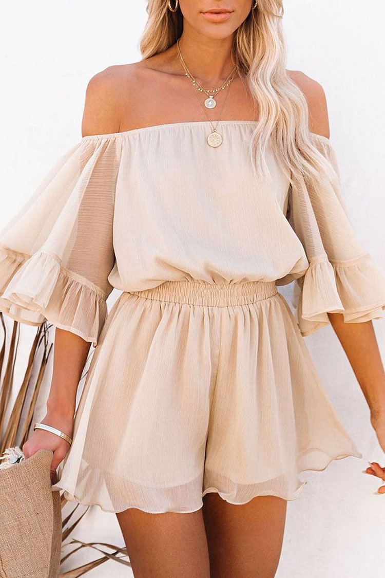 Casual Solid Off The Shoulder Loose Jumpsuits(3 Colors) - Life is Beautiful for You - SheChoic