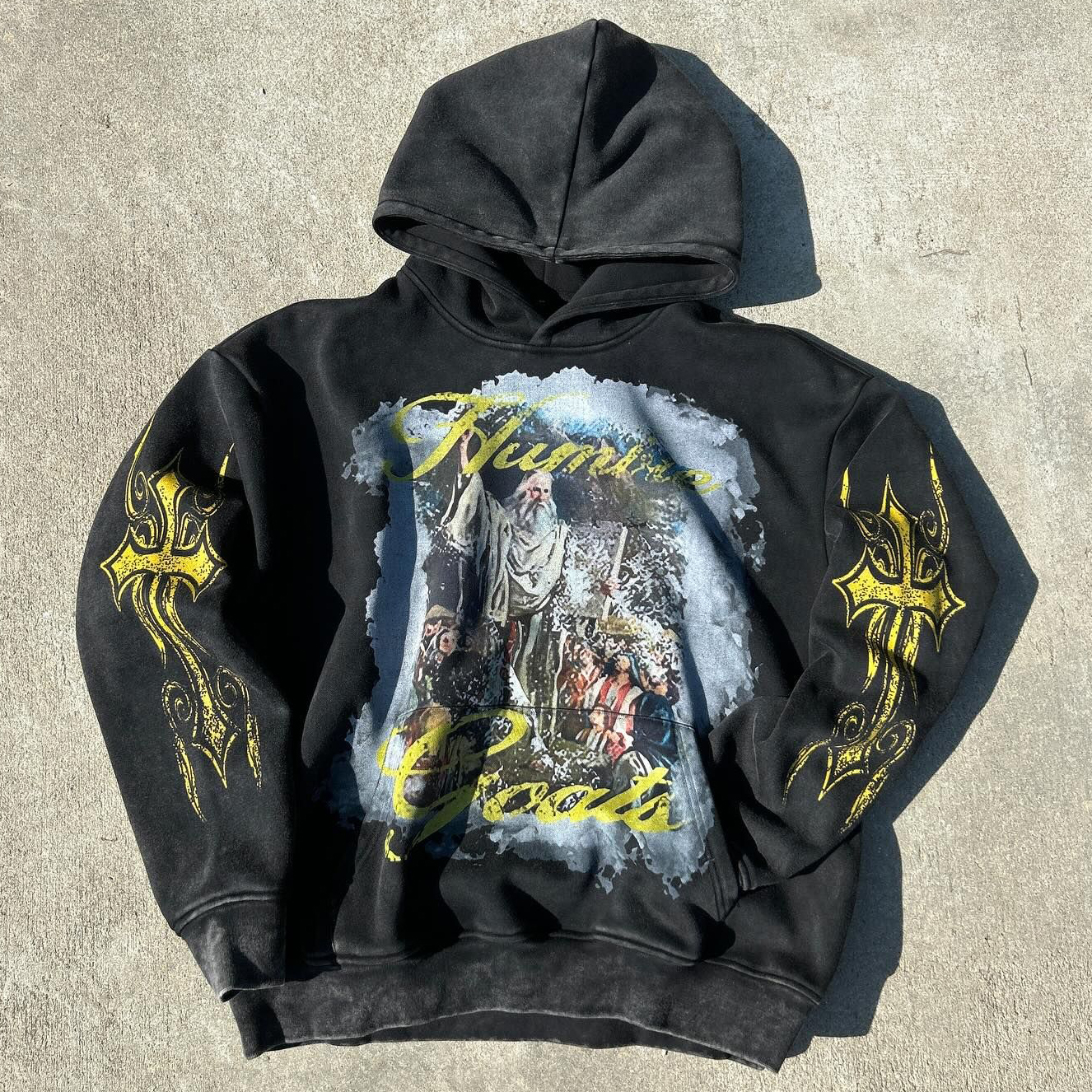 Humble Goats Print Long Sleeve Hoodies