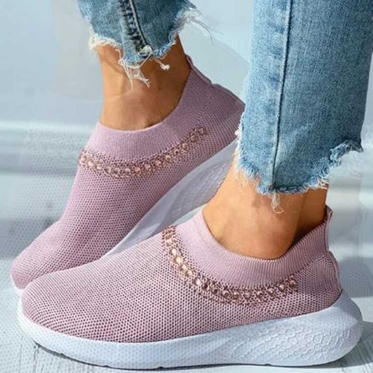 Women's Inlaid Knitting Leisure Comfortable Soft Bottom Shoes