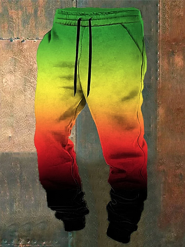 Reggae Casual Cozy Elastic Waist Tie-Up Sweatpants