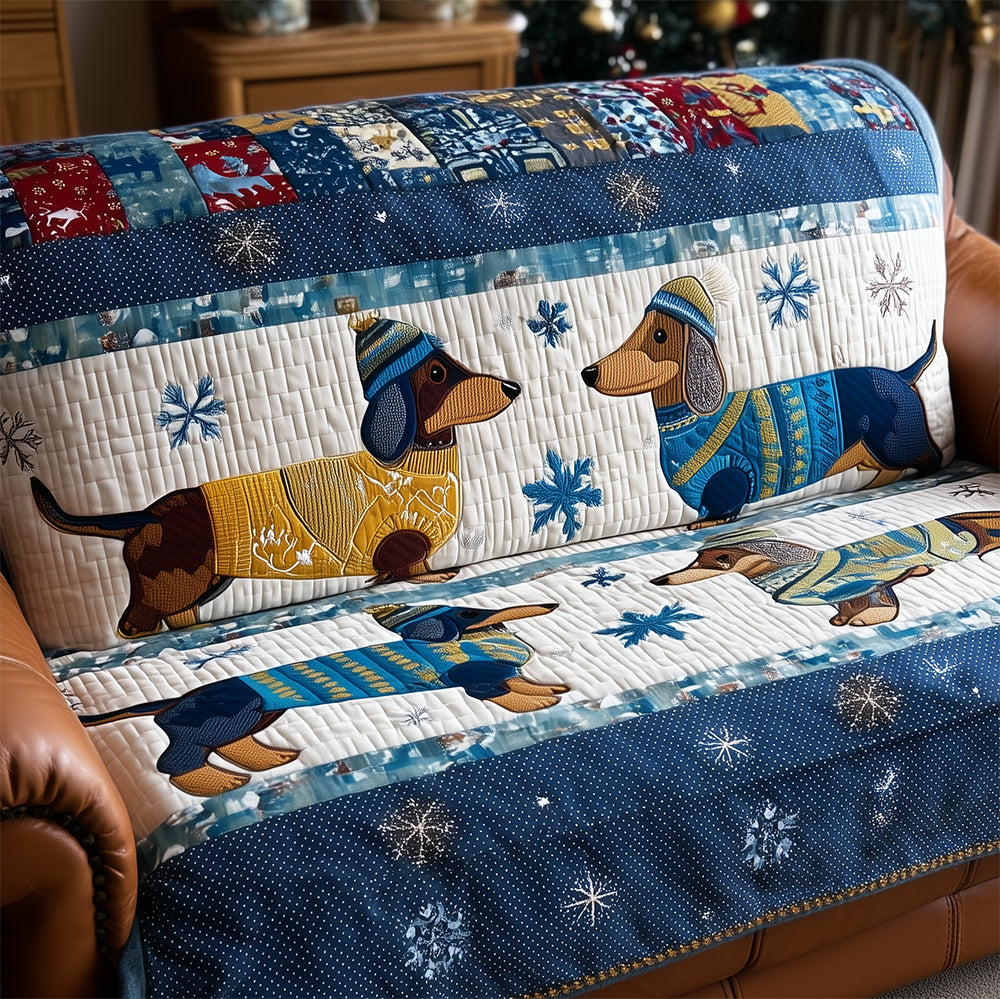 Dachshund Couple Snuggles Quilted Sofa Cover NCU0TH3703 everthome