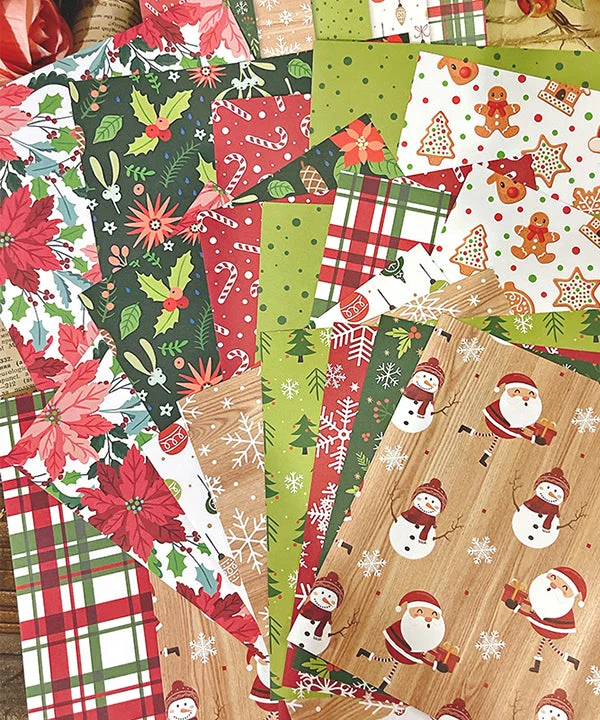 24 Sheets Cartoon Christmas 160 GSM Heavyweight Cardstock Paper Pad