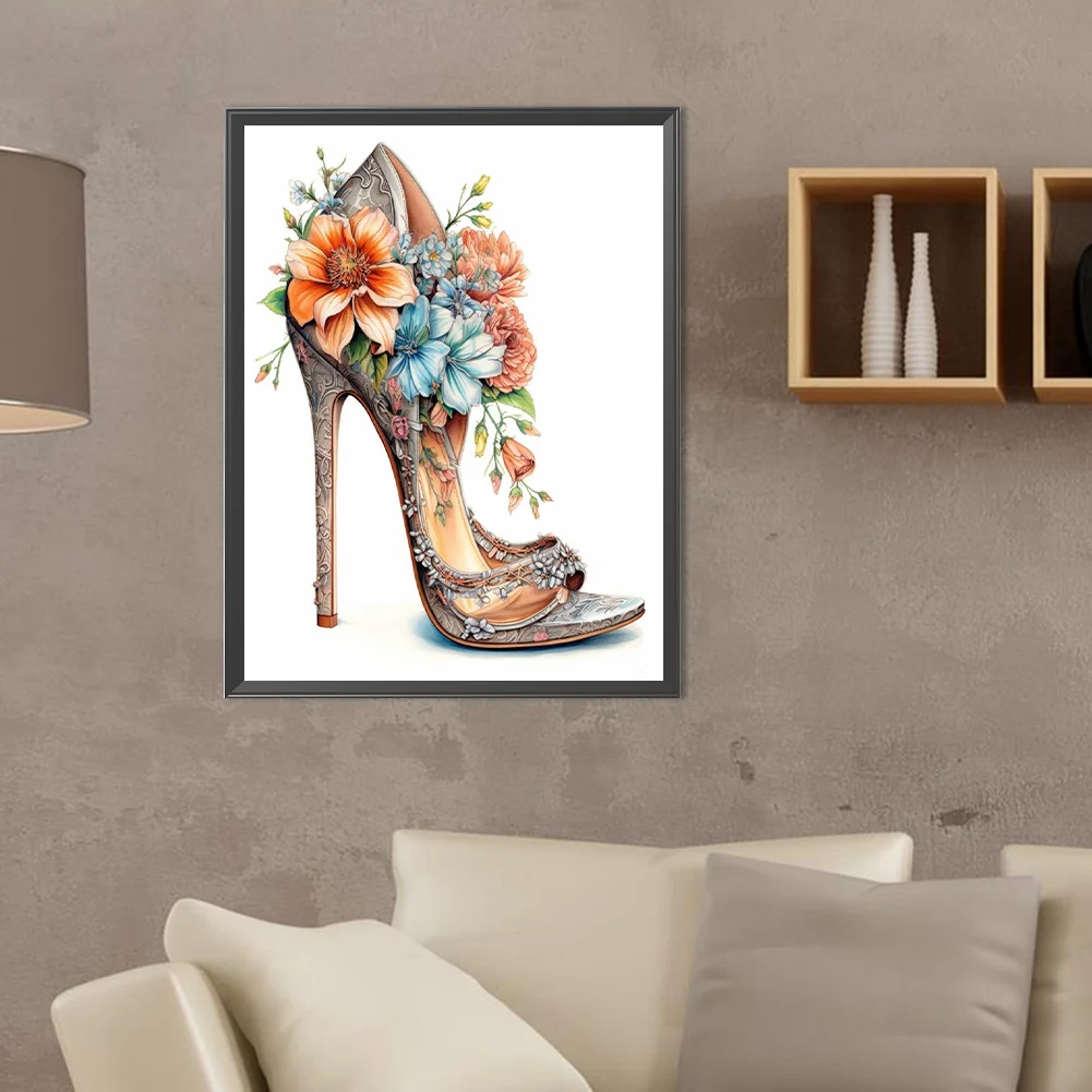 Diamond Painting - Full Round Drill - Flower High Heels(Canvas|30*40cm)