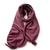 Plain Colors Tassels Unisex Scarf Team Event Anniversary Shawl