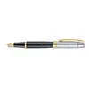 Matt Black Engraved E9347 Barrel and Glossy Chrome Cap with Gold PVD Edges