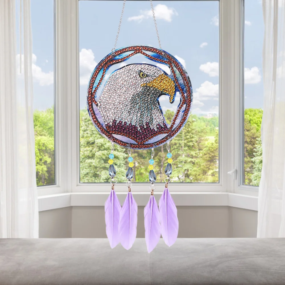 DIY Diamond Painting Dream Light Catcher Wind Chime - Eagle