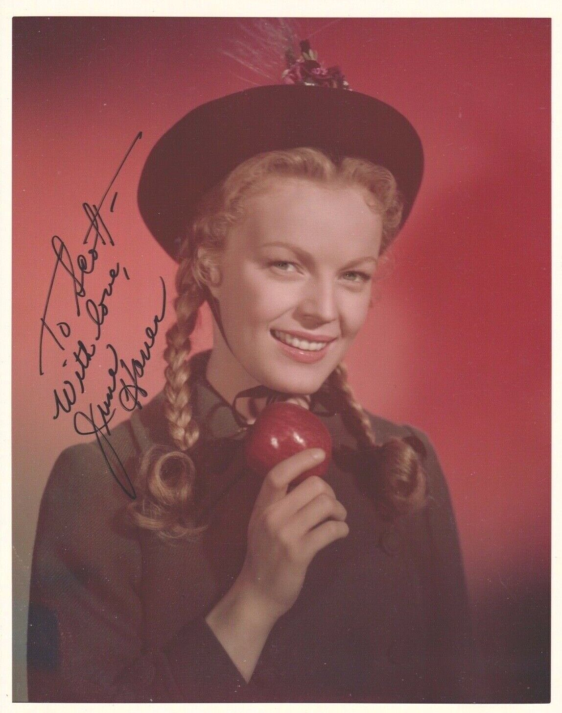 Signed Original Color Photo Poster painting of June Haver of The Dolly Sisters