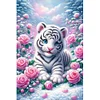 (40*60cm)Rose White Tiger - Full Round Drill Diamond Painting