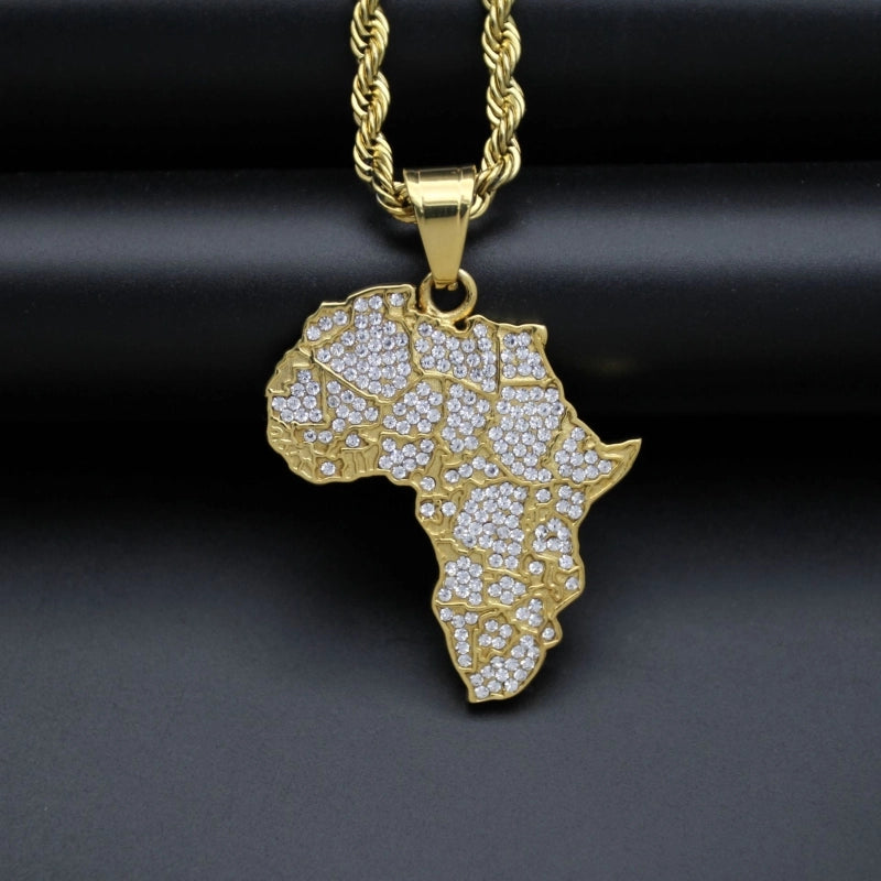 1 Piece Titanium Steel Map Of Africa Pendant