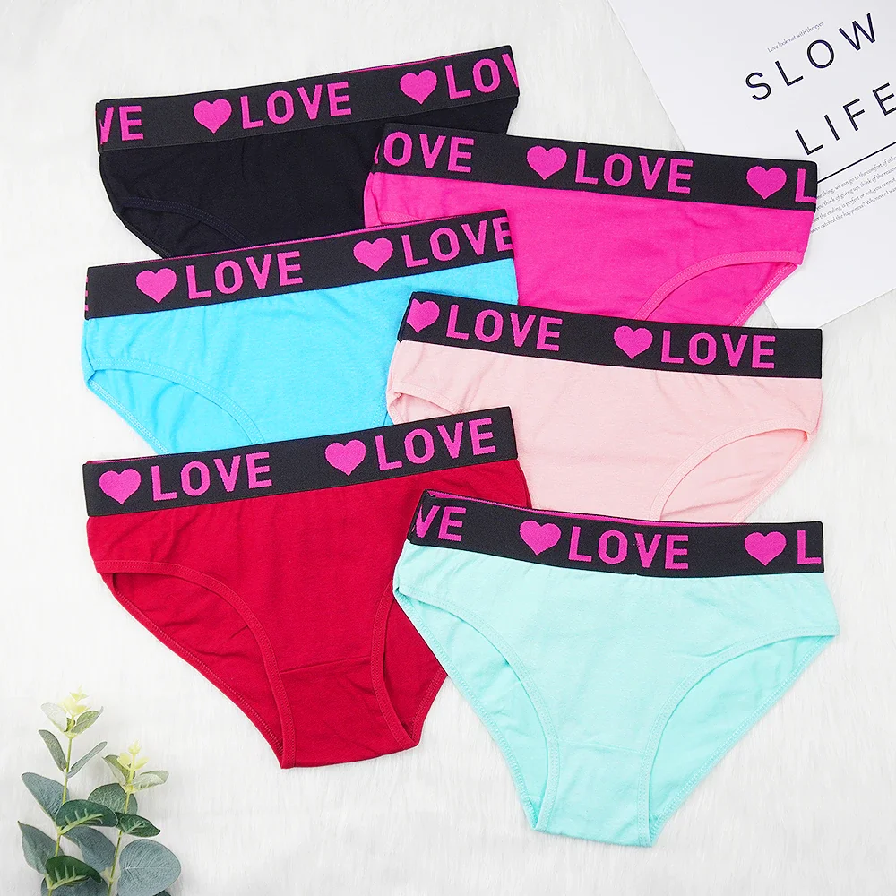 Billionm Panties Women's Briefs 6pcs/set Mid-rise Shorts Sexy Fashion Letter M/L/XL Bikini Female Underpants Wholesale Lots Bulk