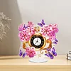 (US Local)Acrylic Special Shape Flower Butterfly Diamond Painting Clock Ornaments Kit