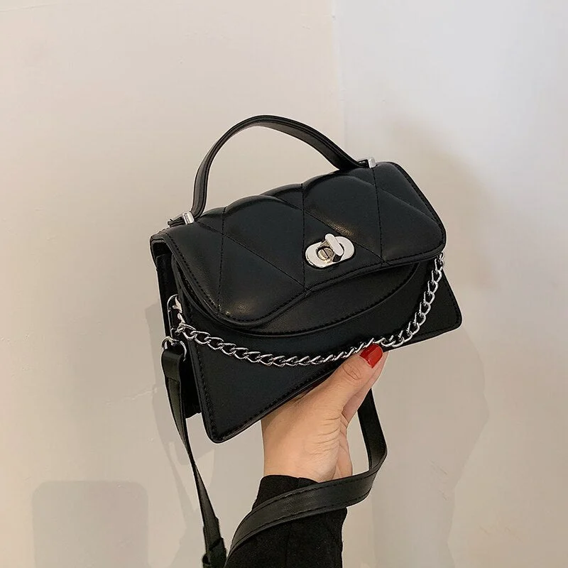 Lattice Small Tote bag 2021 Summer New High-quality PU Leather Women's Designer Handbag Luxury brand Shoulder Messenger Bag