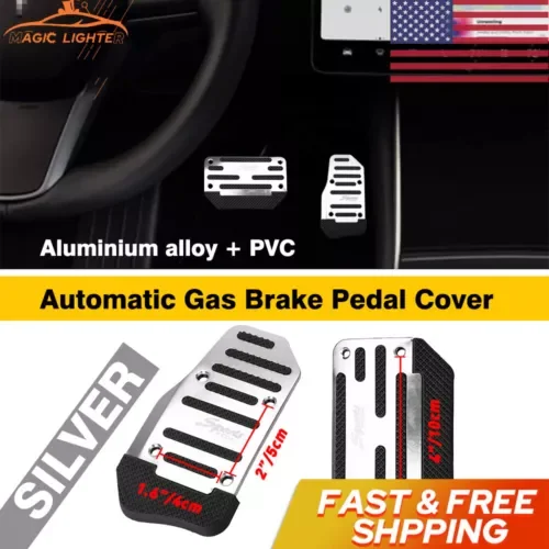 Dronehint [SILVER] Non-Slip Automatic Gas Brake Foot Pedal Cover Pad Accessories Parts Car (For: BYD) Parts