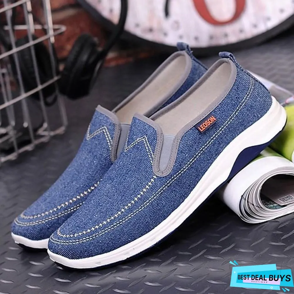 Men's Summer Daily Loafers & Slip-Ons Mesh Dark Blue / Light Blue