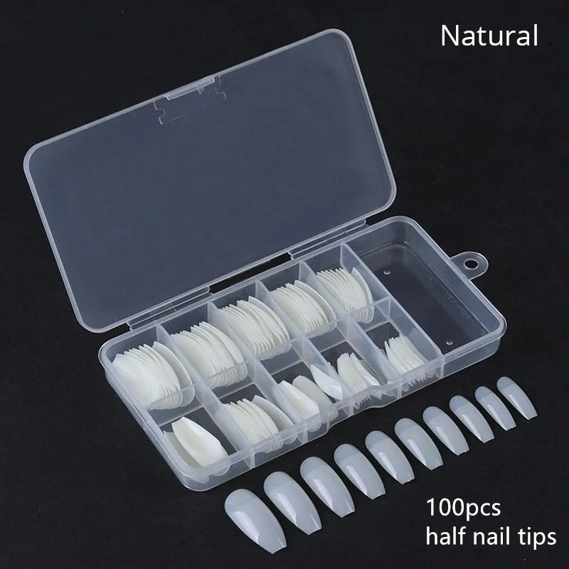 Color Card False Nail Tips Fan Transparent White Fake Nail Tips  Nail Art Practice Display Design Tools-Nail Inspo