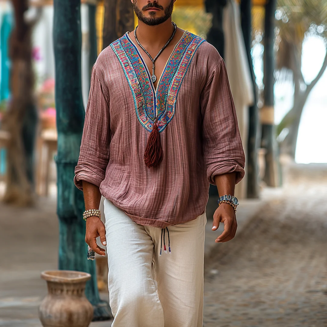 Linen Ethnic Shirt-inspireuse