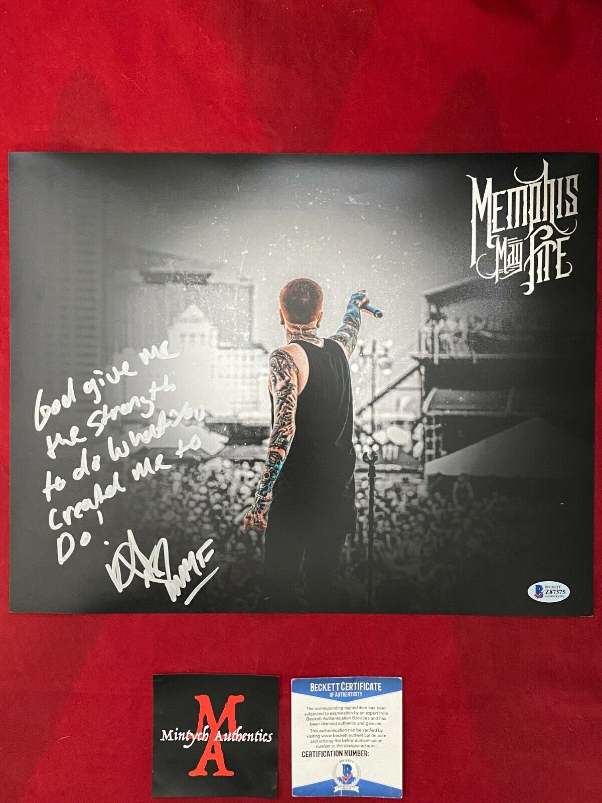 MATTY MULLINS SIGNED 11x14 Photo Poster painting! MEMPHIS MAY FIRE! BECKETT! BROKEN! CHALLENGER!