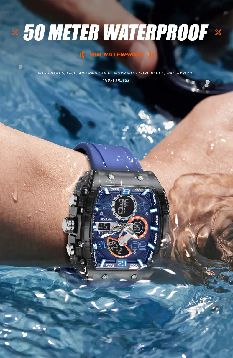 Product Introduction of Electronic Watch, SMAEL, For Men, Suitable for Students and Sports, Waterproof, Glow-in-the-Dark, Multifunctional, Outdoor Personality Square Style, 8109, Men's Watch 6