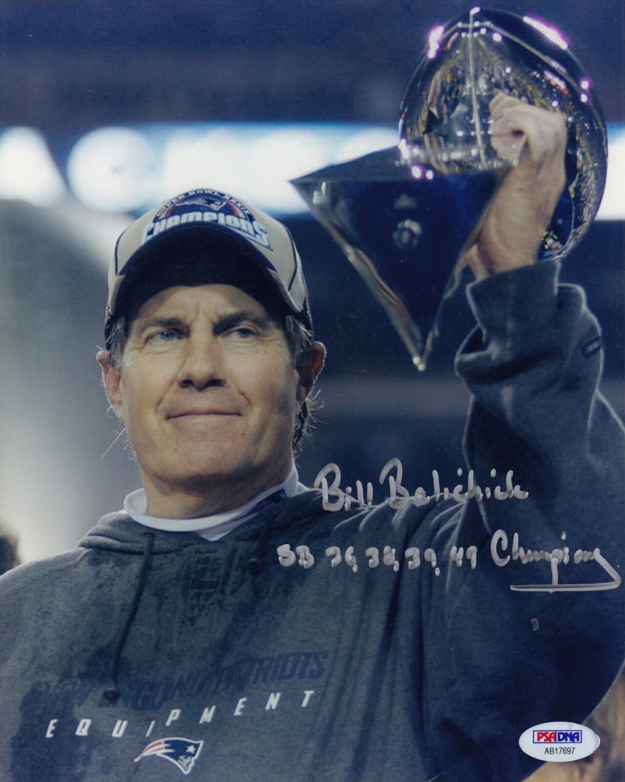 Bill Belichick #1 8x10 Signed W/PSA Certification New England Patriots 031818